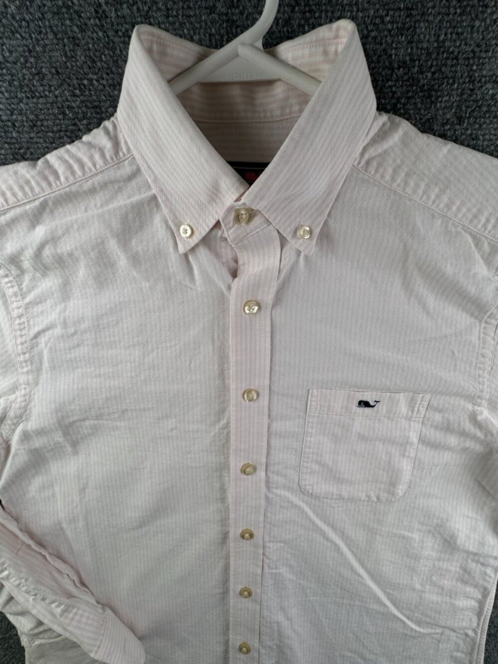Vineyard Vines Button Up Shirt Men Long Sleeve Cotton Oxford Slim Tucker Pink